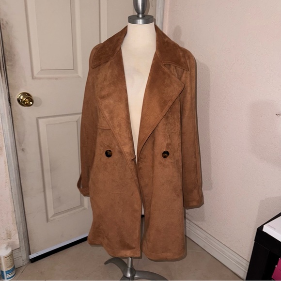 Marc New York Camel Color Suede Coat Size Medium - Picture 6 of 9
